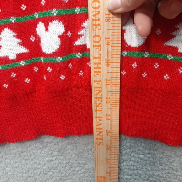 Disney Red Mickey Mouse Christmas Sweater Medium - Picture 6 of 7